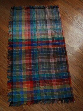 Vintage Unknown Brand Ultra Multi Color Tassel Accent Scarf/Wrap